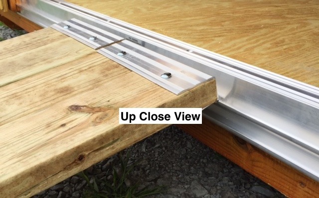 Close up view of 12x60 adjustable ramp kit with overlaid text "up close view"