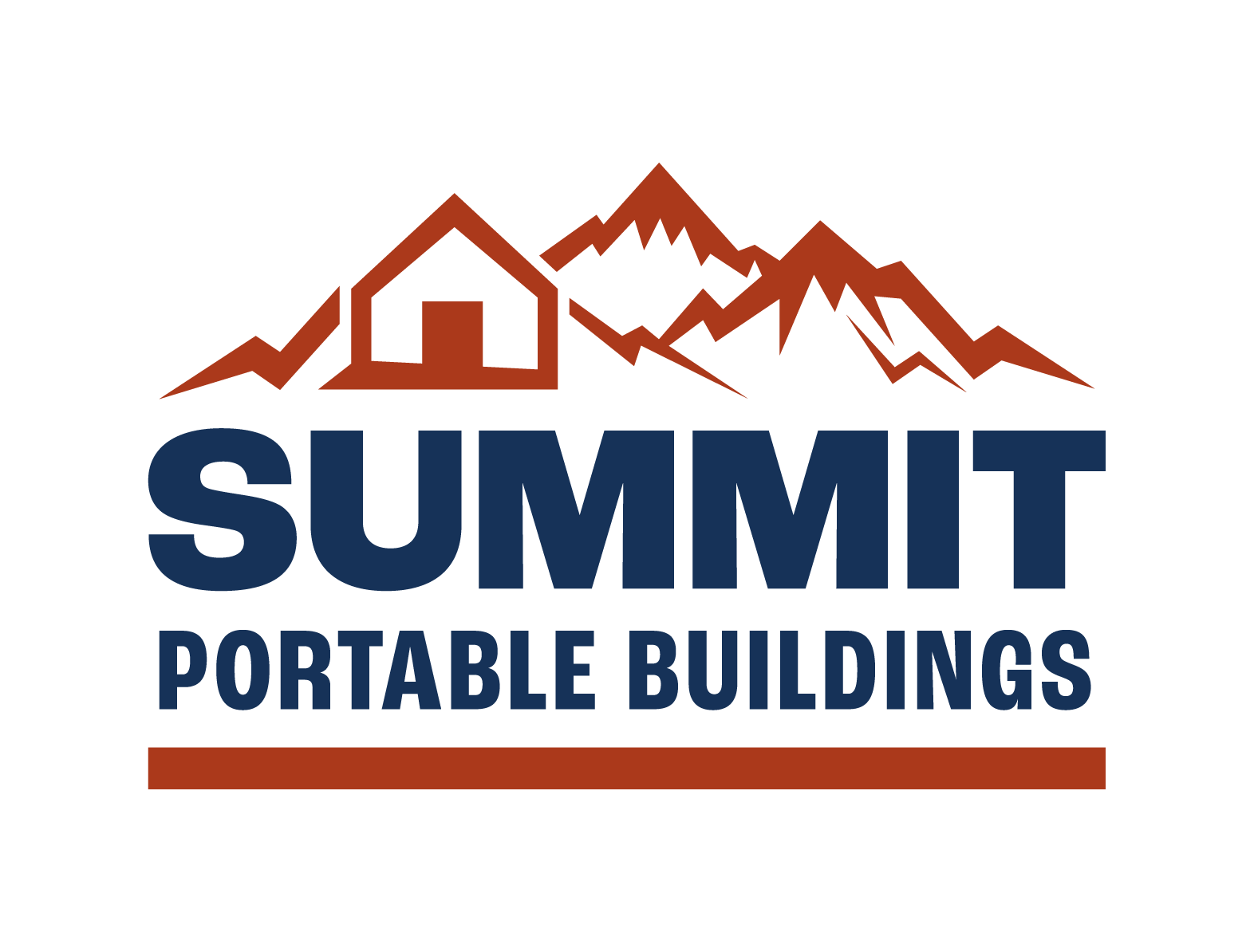 Summit portable buildings logo in red and navy