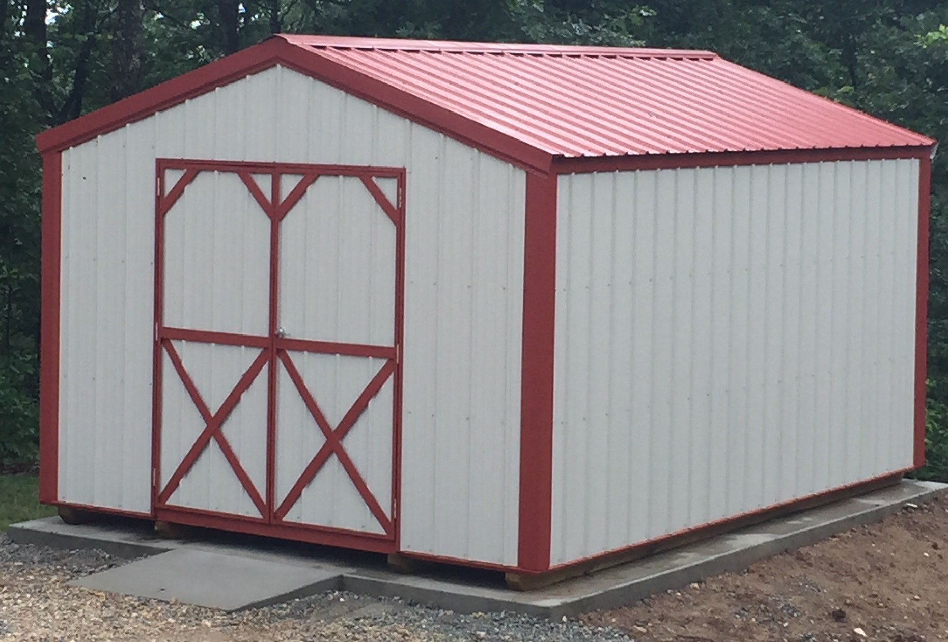 Metal utility shed